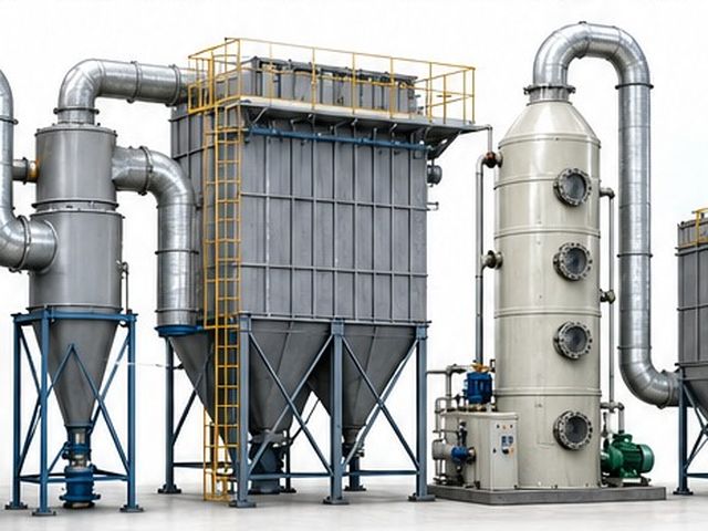 Cyclone separator and wet scrubber equipment on an air treatment line